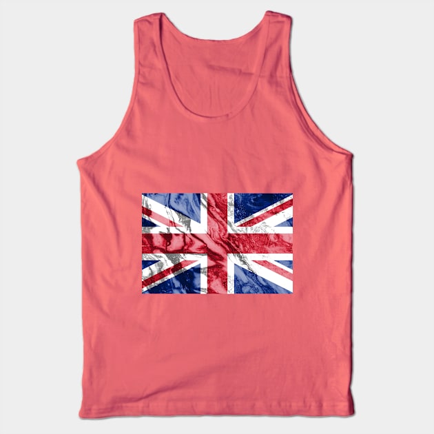 Flag of the United Kingdom - Marble texture Tank Top by DrPen